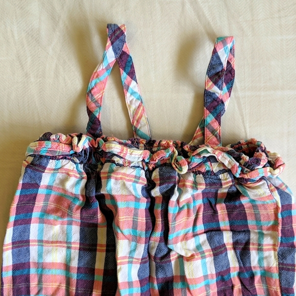 joe fresh soft viscose plaid jumpsuit with smocked top 18 months baby girl - Picture 2 of 6